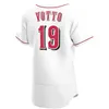 Eugenio 7 Suarez Baseball Men Jersey Joey 19 Votto Cool 6 India White Flex Aristides Aquino Red Jerseys All gestikte uniformen Kwaliteit