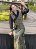 Traditional Tibetan Ethnic clothing long Dress for Women Vintage Tibet cheongsam Oriental Ladies Robe Asian costume