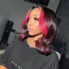 Highlight Rosa Body Wave Peruk Förplockad 13X4 Syntetisk spets Fram Ombre Färg Transparent Cosplay Peruk För Svarta Kvinnor