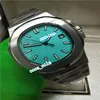 BD Factory AAA New Blue Style Watch Fashion Imperproof Mens 324 Mouvement automatique 40 mm Watch 5711 Montres Transparent Diving WR271C