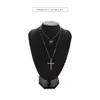 Collane con ciondolo Mtilayer Cuore di cristallo blu Croce Oceano Gioielli Girocollo Collana di dichiarazione Hjewelry Pendenti con consegna a goccia Dhwbp