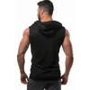 Arrivée Coton Sweatshirts Vêtements de fitness Bodybuilding Entraînement musculaire Débardeur Hommes Chemise de sport sans manches Sweat à capuche décontracté 220615