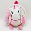 Kawaii Big Eyes Unicorn Backpack with Hairball Soft Plush Kindergarten Schoolbags Kids Girls Book Bag Fluffy Anmial Backpack6325406