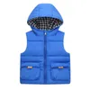 Nuovi bambini Giù di cotone Gilet Autunno e inverno Ragazzi e ragazze Indossano addensato caldo Gilet con cappuccio Cappotto da ragazzo medio grande J220718