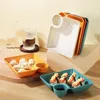 Household Sundries Large dumpling plate with vinegar plate PP divided plates Japanese tableware square dumpling tray