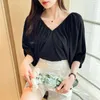 Women's Blouses & Shirts Blouse Women Summer Short Sleeve Loose Batwing V-Neck Blusas Womens Tops And DropWomen's