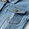 Top und Frühling Herbst Kinder Freizeitjacke Mädchen Zerrissene Löcher Jeans Mäntel Kleine Jungen Denim Oberbekleidung Kostüm 12M-6Y 220826