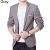 Chaquetas para hombres Moda Hombres Slim Fit Formal Un botón Traje Business Blazer Abrigo Chaqueta Tops Traje Masculino Oficina Negro Azul 220527