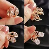 Hoop & Huggie Water Drop Shape Cubic Zirconia Earrings For Women 585 Rose Gold Color Jewelry Wedding 2022 Trend ZD1 LK6Hoop Odet22