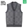 Hommes gilets mode haute qualité pur cachemire hommes gilet sans manches tricoté Cardigan épaissi col en v pull décontracté grande taille XS-3XL 4XL Kar