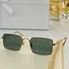 Beach rectangle designer Sunglasses for women men GOLD Metal narrow frame sunglasses temple lettering 40180U Protects UVA High Quality drive a car retro glasses