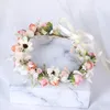 Floral Crown Hair Band Girl Flower Wreath Head Pieces pannor Halo Headpiece Garland Festival Wedding Party Q241L