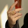 Moda Erkek Altın Yüzük Hip Hop Takı Kadınlar Orta parmak yüzük abartılı ifade yılan yüzüğü