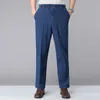 Męskie dżinsy męskie spodnie dżinsowe spodnie solidny kolor elastyczny pasek sznurka prosta dżins długie spodnie z kieszeniami wysokiej jakości plus