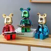 Nordic Resin Bearbricks 400% Crafts Violent Bear Electroplating Electronic Sculpture Ornament Home Decoration Living Room