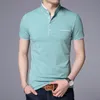 Summer Short Sleeve Polo Shirt Män vänder krage Fashion Casual Slim Hateble Solid Color Business Men S 5XL 220614