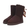 Venta caliente Aus 3280 2 botas de nieve para mujer con arco mantener la bota caliente Piel de vaca Piel de oveja Botas de piel de felpa bolsa para polvo tarjeta regalo de navidad fino de calidad superior Transbordo gratuito