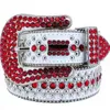 Bai Cheng 2022 Designer Belt för män Kvinnor strass med full multicolour glänsande diamant strass 1