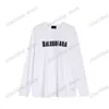 xinxinbuy erkekler tasarımcılar tişörtler tee yok edilmiş mektup paris sportif mürettebat boynu uzun kollu beyaz siyah büyük boy s-x