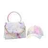Hot Selling Large Shining Tie Die Hats and Purses Handbags Sets New York Baseball Bucket Hat and Purse Set for Women