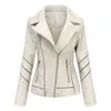 AKSR veste en cuir femme cuir PU printemps et automne modèles couleur unie grande taille mince tendance de la mode L220801