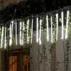 Strängar meteor dusch regn ljus utomhus fallande regndropp jul istapp 8 rör 384 ledd för semesterfest dekorerad