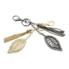 Gland porte-clés évider arbre feuilles porte-clés pour femmes hommes sac à main accessoire voiture suspendus bijoux cadeau pendentif accessoire