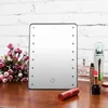 16 LED Touch Screen Makeup Mirror 180 Degree Rotating Cosmetic USB Charger Stand for Tabletop Bathroom Bedroom Travel 220509