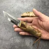 ダマスカスストレート固定携帯用ナイフ和風サバイバルの軍事戦術ギヤ防御戦闘屋外狩猟キャンプポケットナイフ