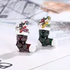 Spille Spille 3 pezzi/lotto Spilla natalizia alla moda Scarpe da Babbo Natale Regalo preferito in cristallo per l'anno Roya22