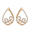 Dangle & Chandelier Kinel 2022 Trend Earrings 585 Rose Gold Micro Wax Inlay Natural Zircon Hollow Flower Drop For Women Vintage JewelryDangl