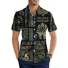 Men's Casual Shirts Fashion Men's Ancient Egypt Pharaoh Pattern 3D Printed Shirt Summer Short Sleeve For Men ClothingMen's