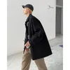 Hommes Trench-Coats Automne Coton Trench-Coat Hommes Mode Casual Surdimensionné Long Manteau Hommes Style Coréen Lâche Coupe-Vent Veste Hommes Pardessus M2XL 220826