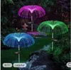 Decorazioni da giardino a led solari a sette colori Lampada per meduse Luci flash impermeabili per fiori per esterni Giardino Patio Pathway Prato paesaggio