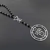 Chaînes Satan Lucifer Lilith Rosaire Collier Alternative Gothique Minimaliste Sorcière Amulette Noire Pentagramme Sorcellerie MoonChains252g