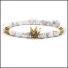 Pulseras con dijes Corona de lava para hombres Joyas Mujeres Pulsera con cuentas Entrega directa Dhhpe