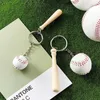 Keychains Pcs Mini Baseball Bat Keychain Wooden And Keyring Novelty Party Favor For Themed PartyKeychains