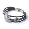 Vintage Bull Head Bracelet Men Rock Charm Braided Bracelets Male Antique Leather Braslet Cuff Wrist Cool Jewelry BC004