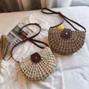 Sac de soirée en rotin tissé à la main pour femmes, sac à bandoulière pour Vlog de plage, loquet en Pu, bande unique, tendance d'été, 0623