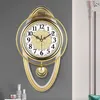 Wanduhren 3D Swing Clock Großes Pendel Luxus Vintage Shabby Chic Silent Watch Mechanism Reloj De Pared Gold ClockWallWall