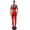 Sexy 2 Piece Outfits Summer Pants Set Solid Women Tracksuits Strap Strapless Split Pleated Leggings Evening Club Wear3697914