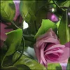 装飾的な花の花輪お祝いパーティー用品ホームガーデン卸売 - 素敵なペット人工ローズフラワーグリーンリーフバインガーランドウォール