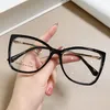 Zonnebril Vintage Oversized Anti Blauw Licht Leesbril Retro Merk Groot Frame Dames Brillen Helder Gradiënt Geel S212Q