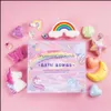 Soaps Bathroom Accessories Bath Home Garden Rainbow Cloud Gift Box Set Bombs Explosion Salt Essential Oil Ball Bubble Bomb Drop Delivery 2