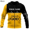 CLOOCL chrétien jésus catholique bricolage personnaliser nom sweat à capuche zippé hommes femmes impression 3D décontracté à manches longues manteau goutte 220708