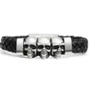 Tendência dominante de couro gótico Terceira pulveira Bracelete masculino Bracelete de Hip Hop Fashion Rock Party Jewelry Gift