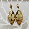 Boucles d'oreilles collier ensemble de bijoux de luxe pour les femmes boucle d'oreille et pendentif mariage mariée dame élégant éthiopien or couleur fête bijouxEarri