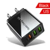 36W Carregamento rápido rápido QC3.0 4 portas Carregador de parede Eu US UK AC Home Travel Type c PD Carregadores Adaptador de energia para IPhone 13 14 15 Samsung Tablet PC b1