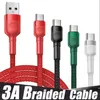 3A Type C Micro USB Type-C Braided Alloy Cables Durable High Speed DATA Fast Charging For Android Mobile Phone 1m 2m 3m