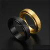 Band Rings Cross-Border Supply Fashion Titanium Steel Ring Pearl Sand Operation Jewelry Men And Women Stainless Drop Delivery Bdehome Dhw0Z